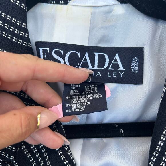 Vintage Escada Margaretha Ley Wool Silk Double Breasted 38 Blazer Jacket 6 - Picture 8 of 9